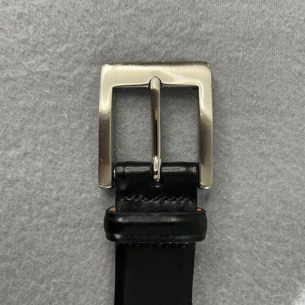 Martin Dingman Mens Black Leather Belt 42 105 Milled Finish Buckle made in‎ USA